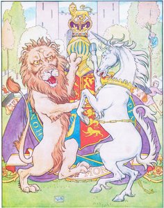 Le lion et la licorne se battaient pour la couronne
