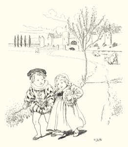 Au marché, au marché, pour acheter un petit pain aux prunes (gravure) - Leonard Leslie Brooke