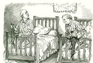 Arthur Balfour, conservateur, et Herbert Asquith, libéral, avec leurs bas de Noël. Lors des élections générales de décembre 1910, aucun n