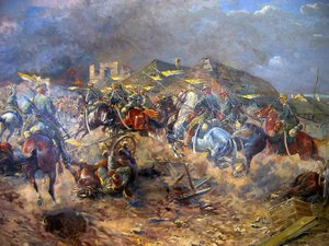 Attaque des uhlans polonais sur les bolcheviks près de Sloutsk 1919, 1920 - Leonard Winterowski