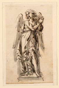 Conception pour une sculpture, ange en adoration