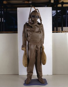 Modèle de scaphandre conçu par Léonard de Vinci