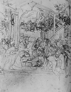 Adoration des Rois : Esquisse de composition, 1478-1481