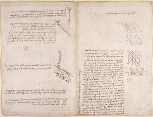 Notes et diagrammes sur la mécanique, concernant la vitesse des liquides, vers 1503-6 - Leonardo da Vinci