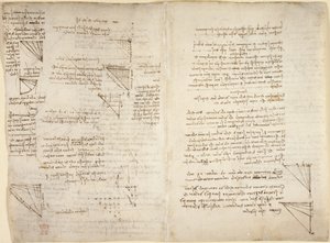 Arundel 263, f.217v, f.216 Notes et diagrammes du 