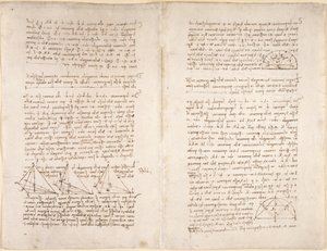 Arundel 263, f.218v, f.215 Notes et diagrammes du 
