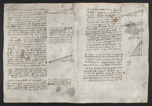 Dessins sur les pouvoirs et forces mécaniques, percussion, gravité, mouvement, optique et astronomie, avec diverses propositions arithmétiques et géométriques, illustration du 