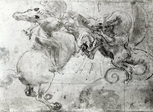Bataille entre un cavalier et un dragon, c.1482 - Leonardo da Vinci