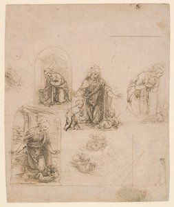 Croquis de composition pour la Vierge adorant l