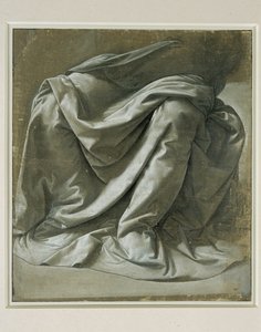 Draperie pour une figure assise, pinceau et tempera grise, rehauts de blanc sur toile de lin prepare grise … - Leonardo da Vinci
