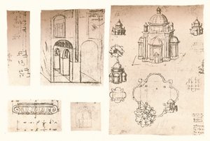Cinq dessins architecturaux, c1472-c1519 1883 - Leonardo da Vinci