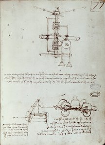 Dessin de machine volante. Manuscrit de Léonard de Vinci - Leonardo da Vinci
