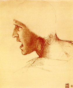 Tête de guerrier criant et attaquant