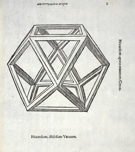 Hexaèdre tronqué vide, illustration de 