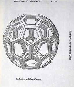 Icosaèdre tronqué vide, illustration de 