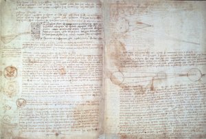 Leonardo da Vinci, pages du Cod. Hammer - Leonardo da Vinci