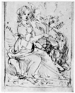 Jeune Fille avec une Licorne, vers 1480, 1954