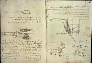 Études pour hélice et machines volantes - Leonardo da Vinci