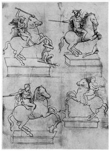 Études pour le monument Sforza, vers 1488-1493, 1954 - Leonardo da Vinci