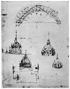 Études pour la coupole centrale de la cathédrale de Milan, fin du XVe siècle, 1954 - Leonardo da Vinci