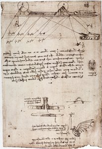 Étude pour une drague marine par Léonard de Vinci (Leonardo da Vinci) (1452-1519). Dessin à la plume et à l