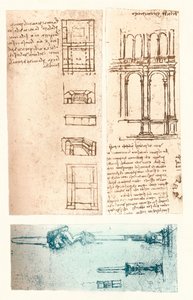 Trois dessins architecturaux, vers 1472-1519, 1883 - Leonardo da Vinci