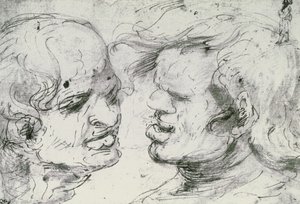 Deux têtes - Leonardo da Vinci