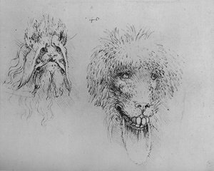 Deux têtes de monstres, c1480 1945 - Leonardo da Vinci