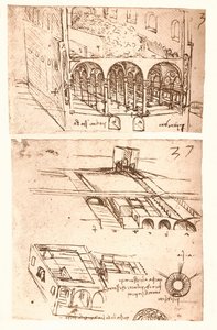 Deux dessins architecturaux - Leonardo da Vinci