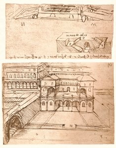 Deux dessins de plans pour des villes - Leonardo da Vinci