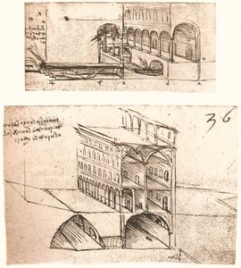 Deux plans pour des canaux dans une ville, c1472-c1519 1883 - Leonardo da Vinci