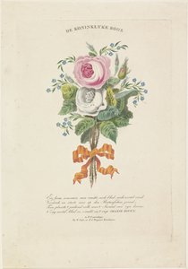 Roses avec portraits en silhouette de Guillaume I Frédéric, roi des Pays-Bas, Wilhelmine de Prusse, leurs enfants, ses parents et sa sœur - Leonardus Schweickhardt
