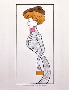 Marcelle Lender, in ‘Le Vieux Marcheur’, caricature - Leonetto Cappiello