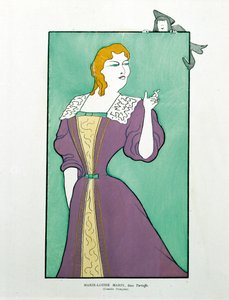 Marie-Louise Marsy dans "Tartuffe", caricature - Leonetto Cappiello