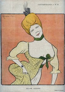 Portrait de la comédienne française Jeanne Granier (1852-1939) - dessin de Leonetto Cappiello (1875-1942) dans « Le Rire » de 1898