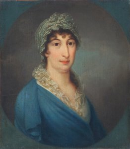 Dame en robe bleue