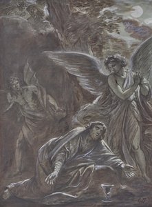 Le Christ au mont des Oliviers - Leopold Kupelwieser