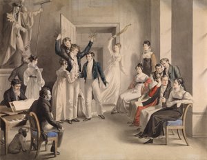 Franz Schubert 1797-1828. Jeu de société des Schubertiens à Atzenbrugg, 1821 - Leopold Kupelwieser