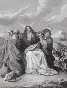 Le soutien des mains de Moïse, Exode, Ch 17, v 12 - Leopold Kupelwieser