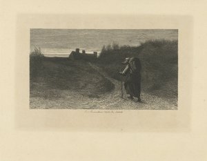 Promeneur dans un paysage de dunes