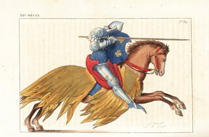 Cavalerie anglaise chargeant avec lance - Leopold Massard