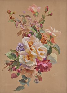 Roses et myosotis - Leopold von Stoll