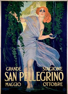 Affiche publicitaire pour la ville thermale de San Pellegrino, Italie