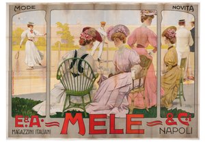Affiche publicitaire pour le grand magasin Mele de Naples