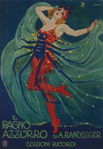 Il Ragno Azzurro Le Araignée Bleue par Alberto Iginio Randegger, 1916