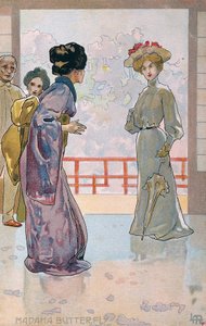 Carte postale créée pour la première de "Madame Butterfly", à Brescia