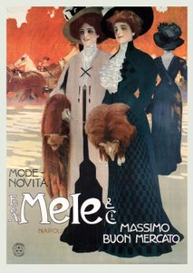 Femmes dans une boutique de haute couture chez Mele - Leopoldo Metlicovitz