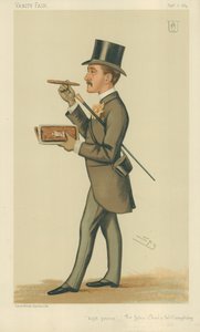 Sir John Christopher Willoughby, Hauts Princes, 6 septembre 1884, caricature de Vanity Fair