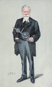 Sir William Crookes, physicien et chimiste anglais, vers 1900
