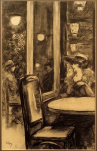 Au Café Bauer - Lesser Ury